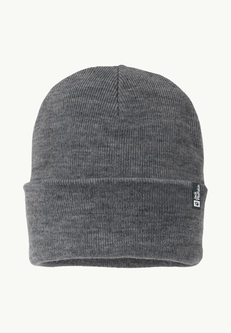 Jack Wolfskin Rib Beanie in Grey Heather